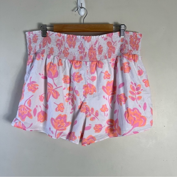 VINEYARD VINES Summer Blooms Smocked Shorts Size XL Flowy Cotton High Rise - Picture 10 of 13